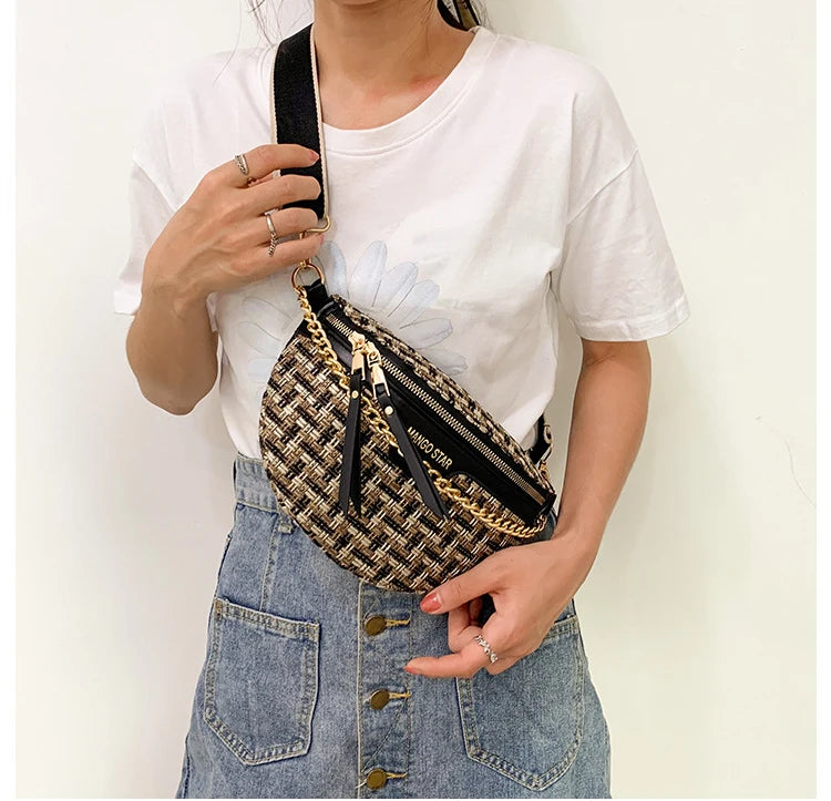Woven Chest Crossbody Bag