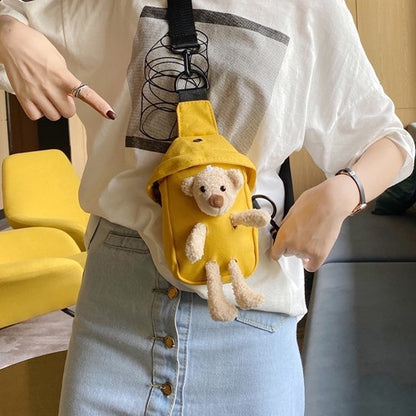 Bolso de lona con diseño de oso para niñas 