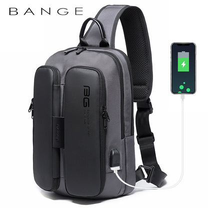 BANGE Outdoor USB Technology Chest Bag for Men - BAGMODA
