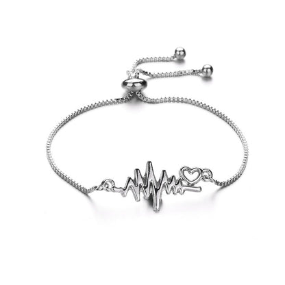 Pulsera de cristal de lujo de color plateado con dijes infinitos ajustables para mujer, joyería de moda.