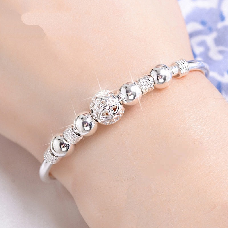 3 Style New silver Color Lucky Charm Bracelet Cuff Bracelets For Women Bangles Fashion Jewelry