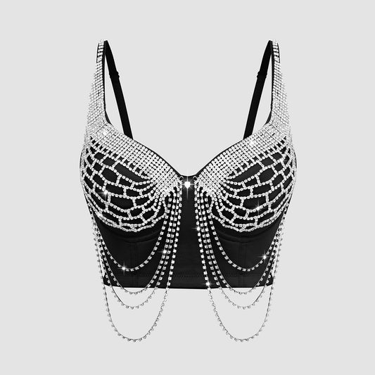 Heavy Beading and Rhinestone Design Backless