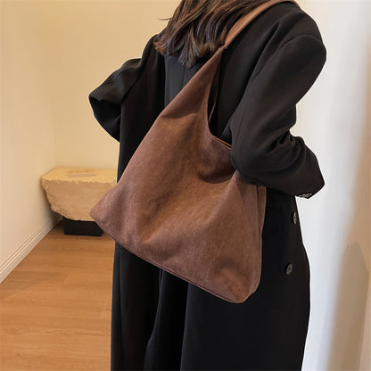 Retro Chic Suede Carryall - BAGMODA