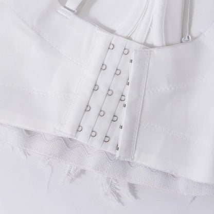Weißes trägerloses sexy Camisole für Frauen Burnout Perlenformung