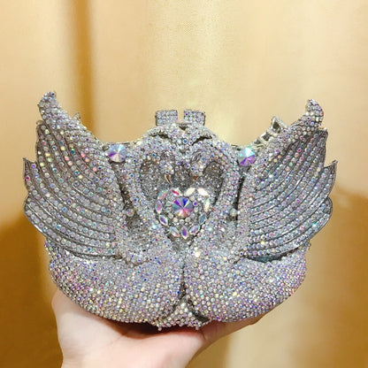 Swan Elegance Diamond Clutch - BAGMODA
