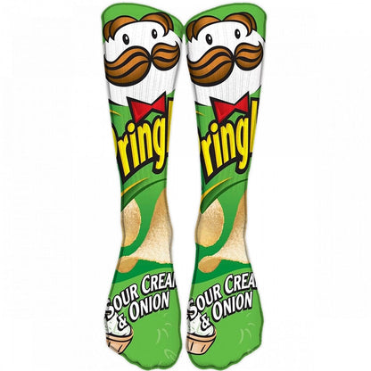 Harajuku Kawaii Socks Man Cotton Cartoon Food Print