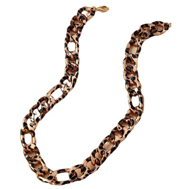 WildCharm Leopard Print Alloy Choker