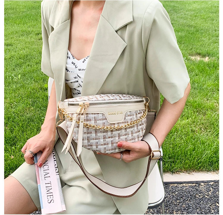 Woven Chest Crossbody Bag - BAGMODA