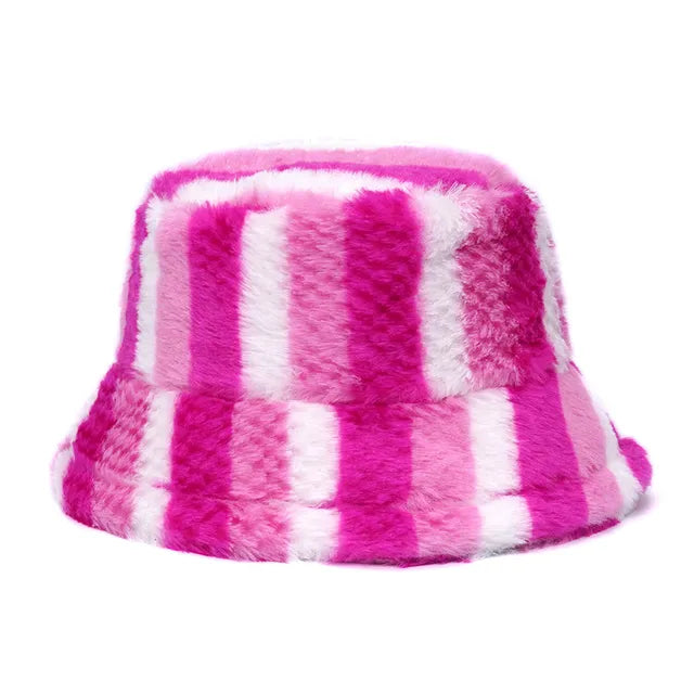 Panama Zebra Print Plush Velvet Hat
