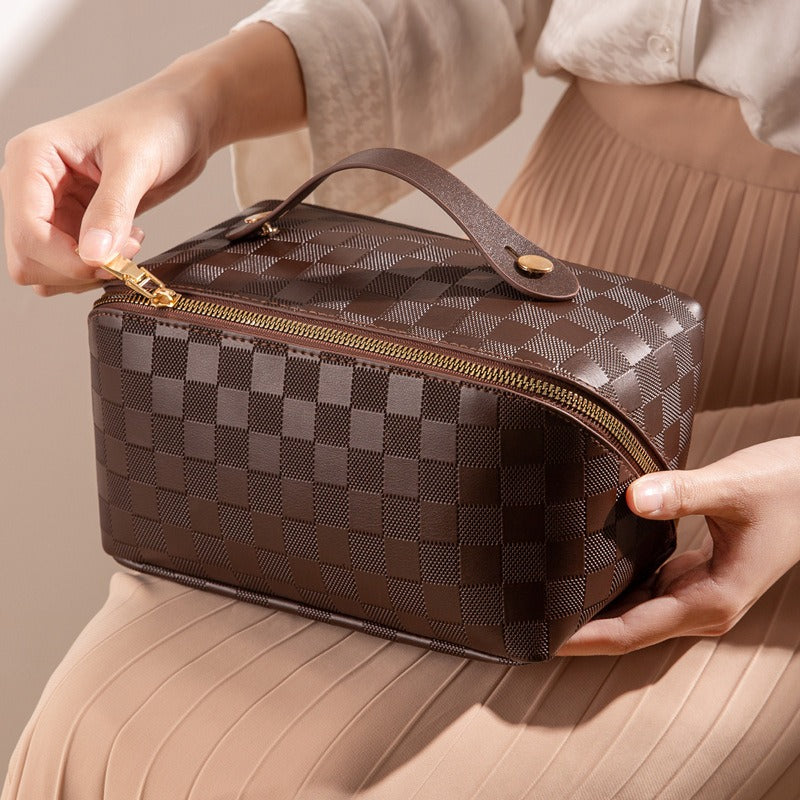 Checkered Pillow Makeup Bag
