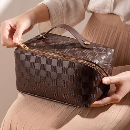 Checkered Pillow Makeup Bag