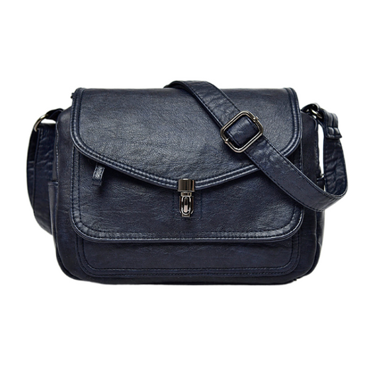 Soft leather retro crossbody bag