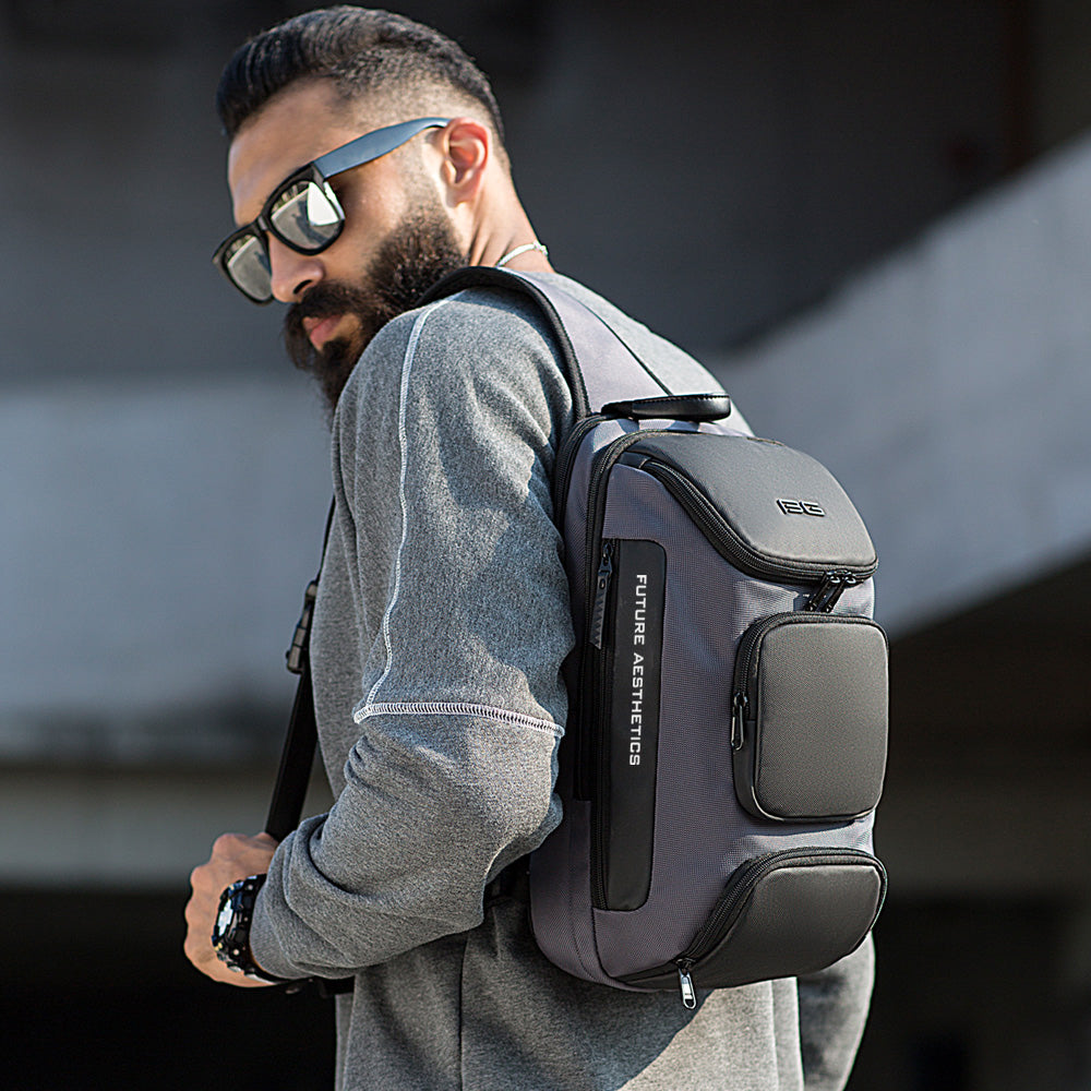 Slanted USB tech Messenger Bag