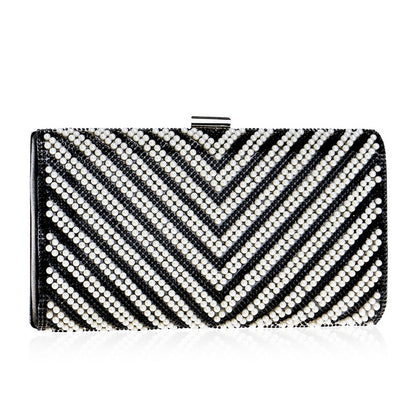 Diamonds Metal Rhinestones Beading Clutch - BAGMODA