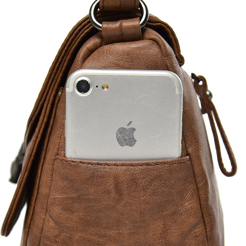 Soft leather retro crossbody bag - BAGMODA