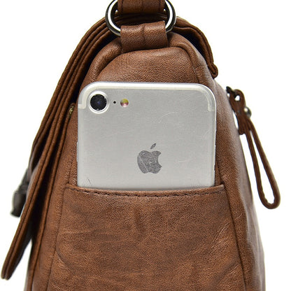 Soft leather retro crossbody bag - BAGMODA