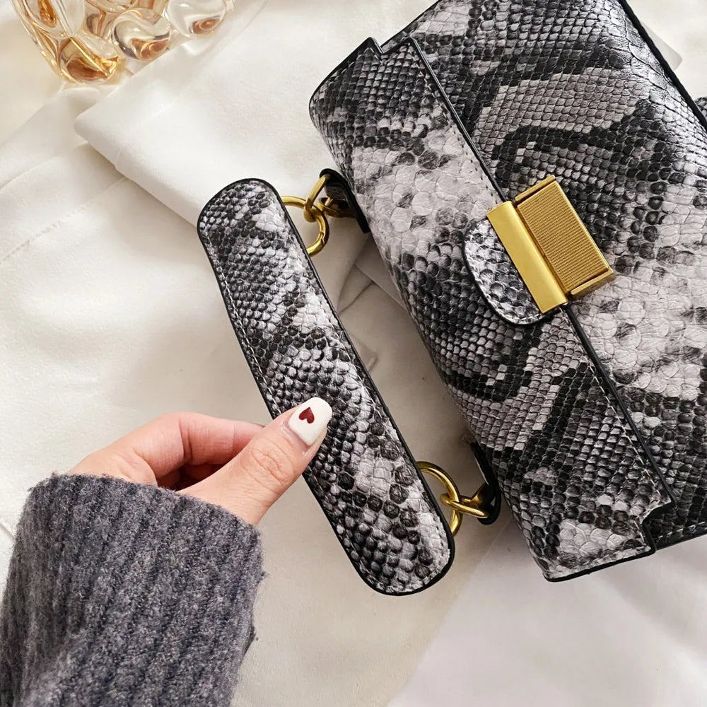 Vivid Charm Snakeskin Bag