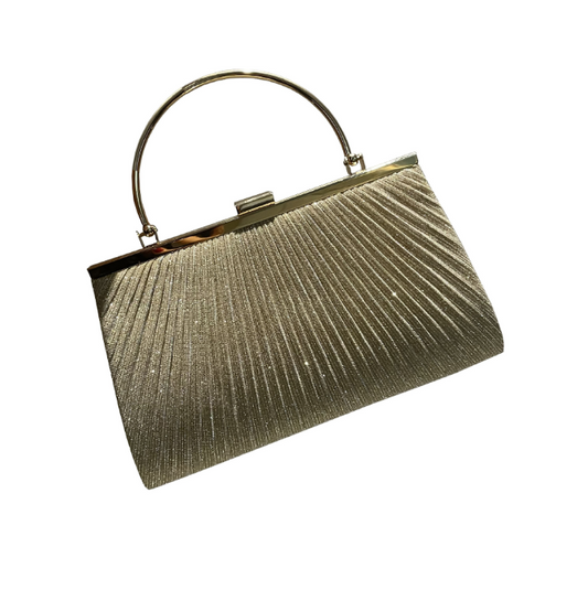 Pleated Shiny Evening Handbag