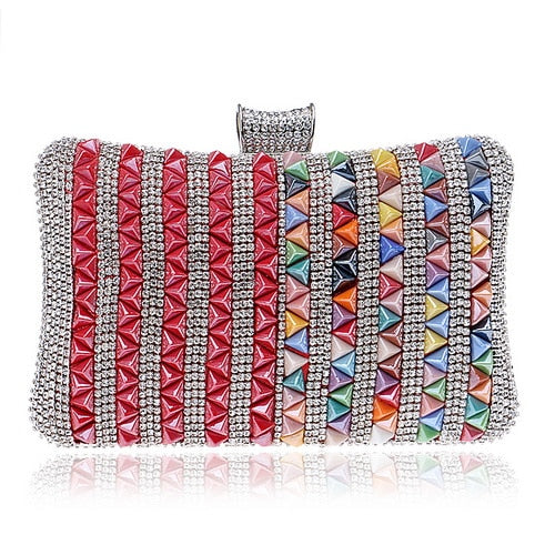 Diamonds Metal Rhinestones Beading Clutch