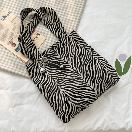 Zebra Canvas Tote Bag