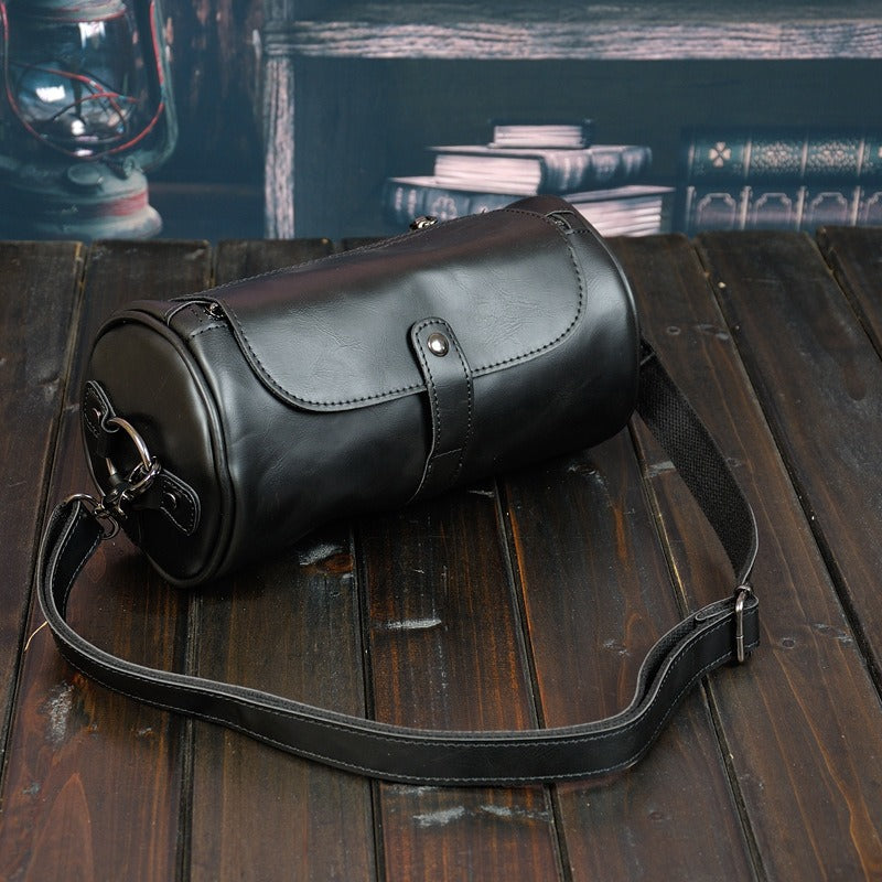 Fashionable Single Shoulder Cylinder Bag Retro Trendy and Personalized Creative Cylinder Bag - BAGMODA