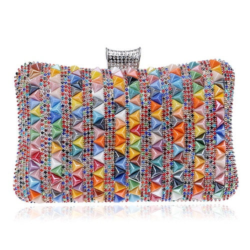 Diamonds Metal Rhinestones Beading Clutch