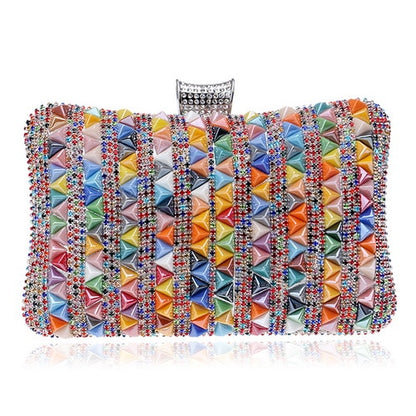 Diamonds Metal Rhinestones Beading Clutch - BAGMODA