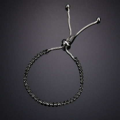 Pulsera de cristal de lujo de color plateado con dijes infinitos ajustables para mujer, joyería de moda.