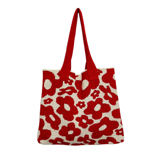 Knitted Floral Bag