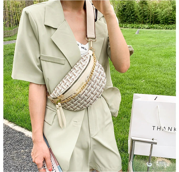 Woven Chest Crossbody Bag