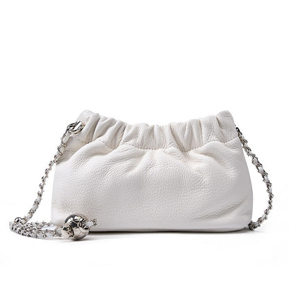 Cloud Pleated Cowhide Leather Bag - BAGMODA