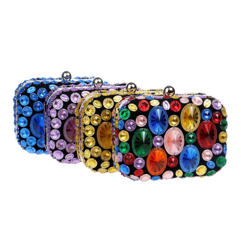 Diamonds Metal Rhinestones Beading Clutch