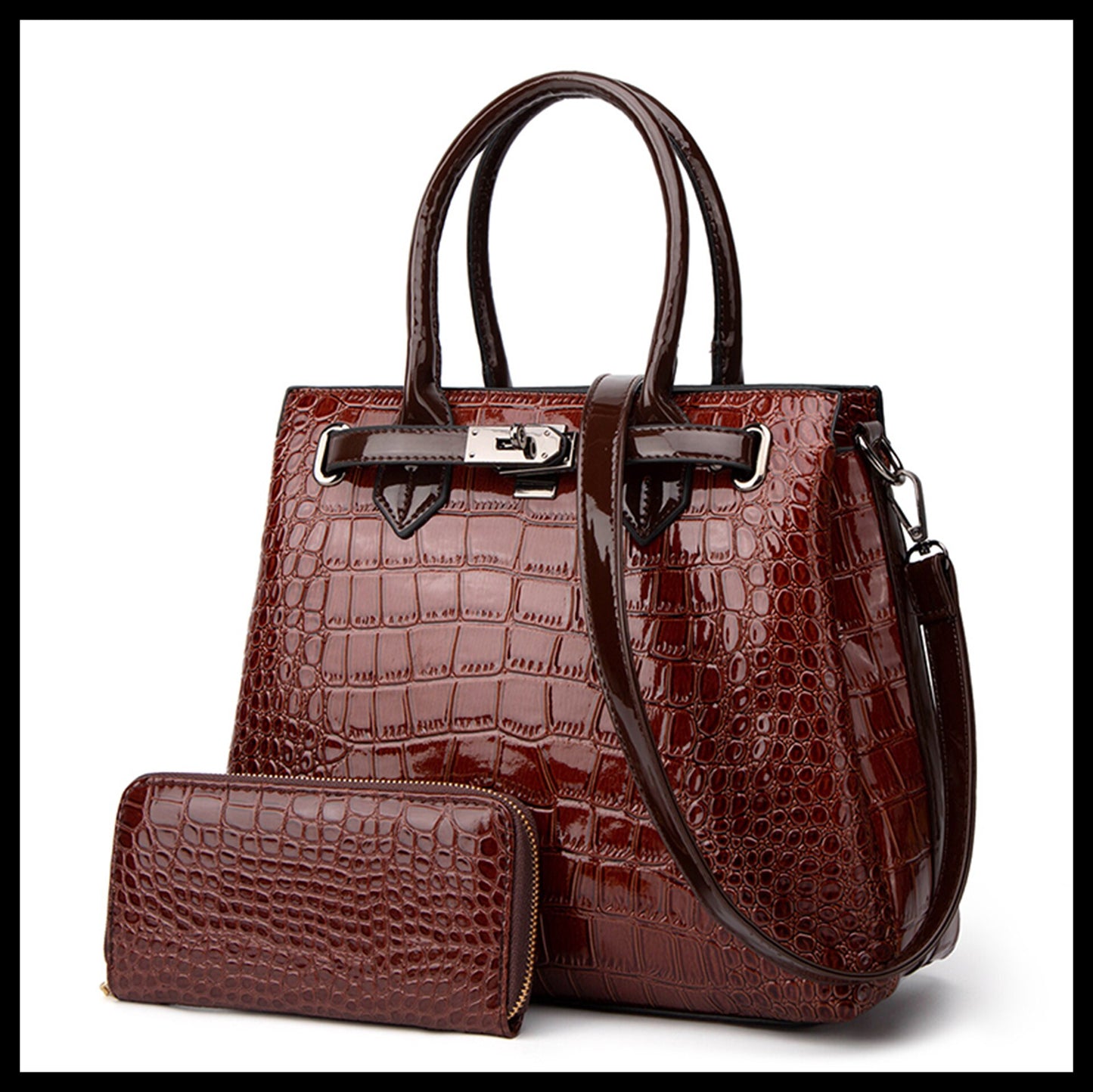 Crocodile leather Shoulder bag