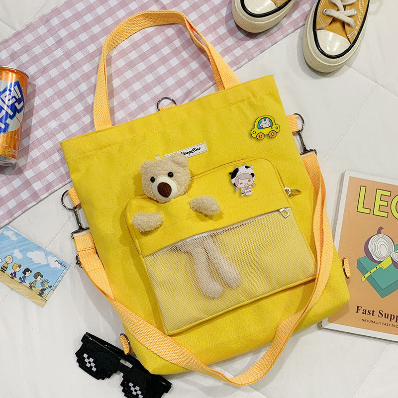 Bear Doll Multi-Purpose Canvas Bag