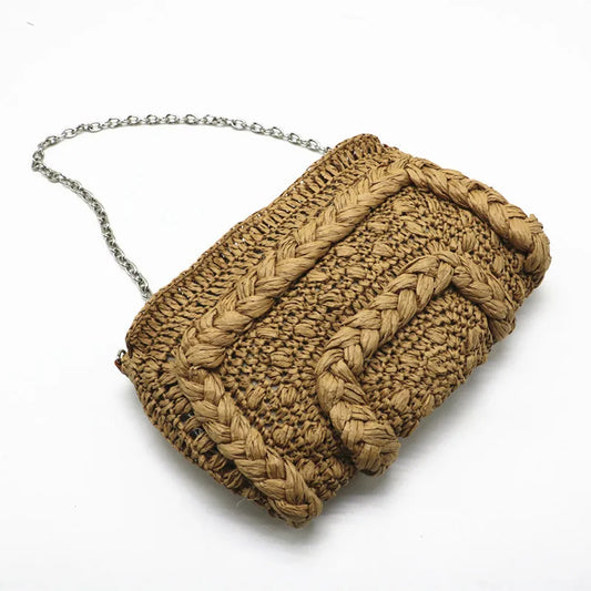 Boho Charm Woven Straw Bag