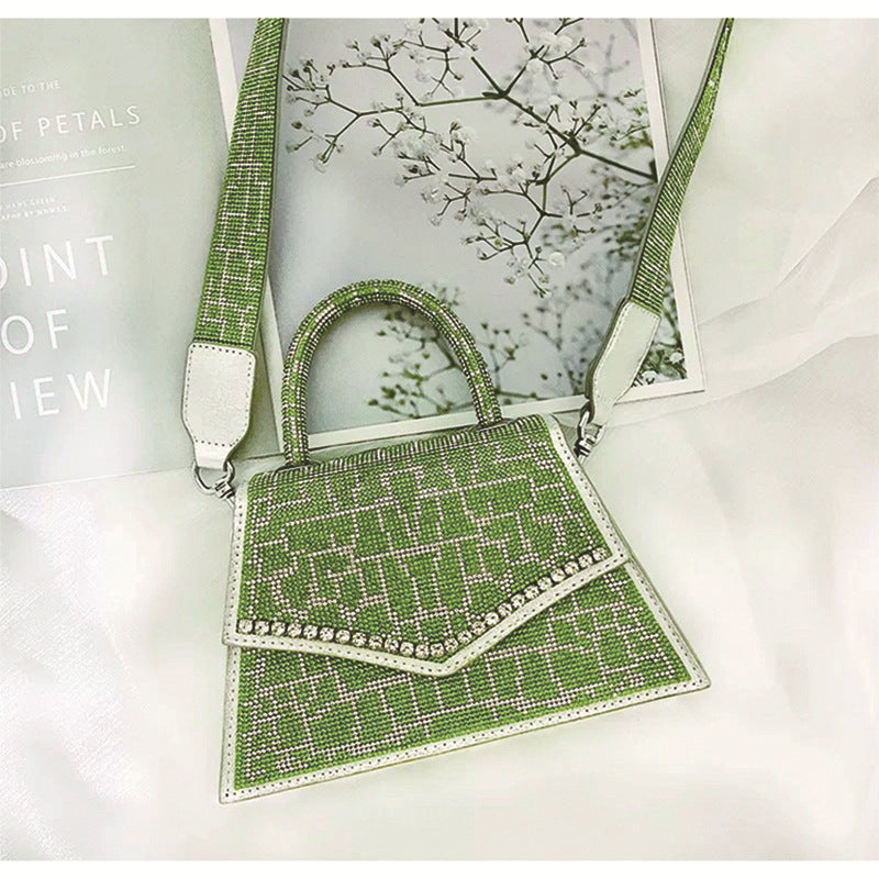 Crocodile Pattern Rhinestone Square Bag