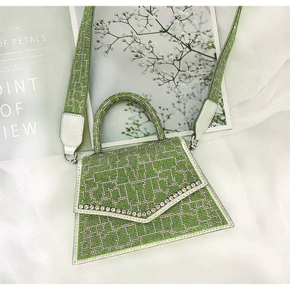 Crocodile Pattern Rhinestone Square Bag - BAGMODA