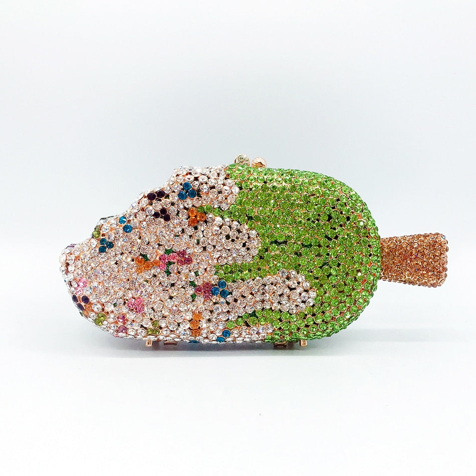 Ice Cream Shaped Diamond Clutch Bag