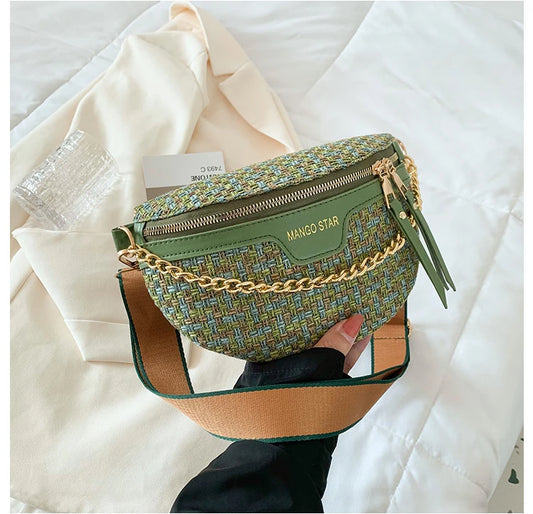 Woven Chest Crossbody Bag