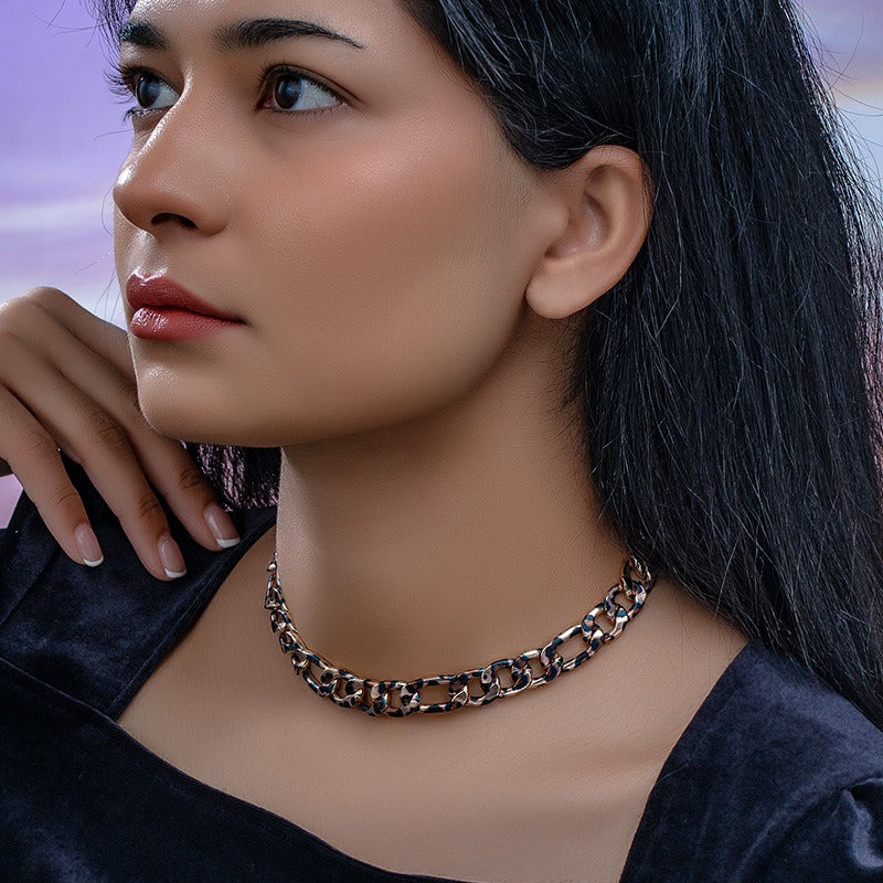 WildCharm Leopard Print Alloy Choker