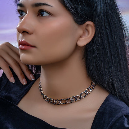 WildCharm Leopard Print Alloy Choker - BAGMODA