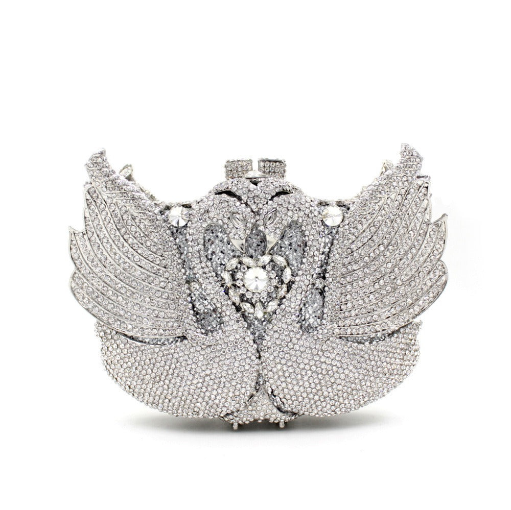 Swan Elegance Diamond Clutch