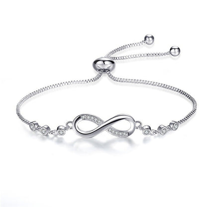 Pulsera Infinity con diamantes de imitación, joyería para hombre y mujer, Pulsera de Diamante, Pulsera de diamantes para pulseras de mujer