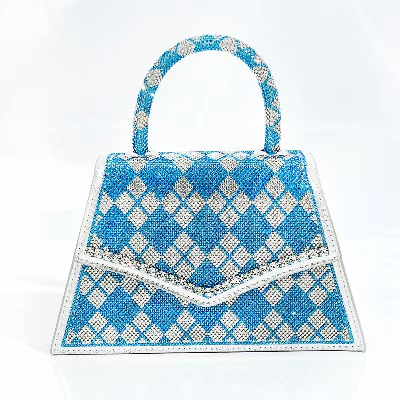 Crocodile Pattern Rhinestone Square Bag