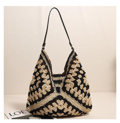 SunnyVibe Woven Square Tote - BAGMODA