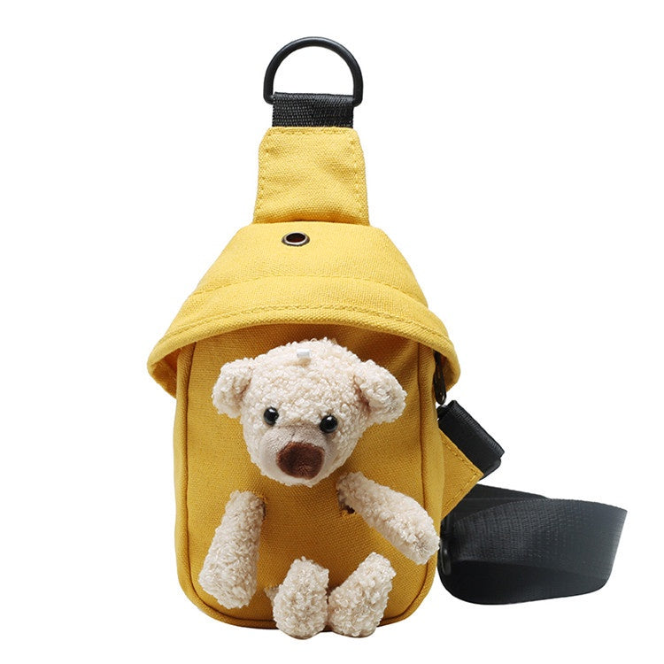 Girls Bear Canvas Chest Bag