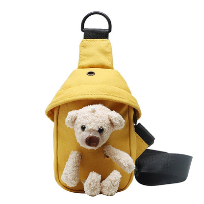 Bolso de lona con diseño de oso para niñas 