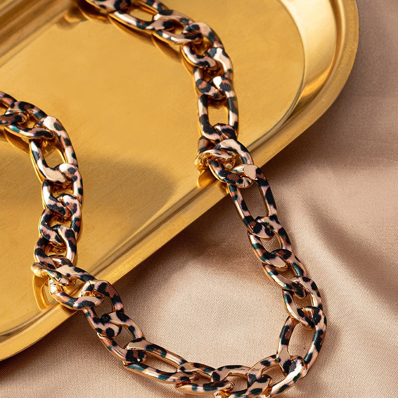 WildCharm Leopard Print Alloy Choker