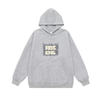 Letter Print Design Unisex Loose Fit Hoodie Sweatshirt - BAGMODA