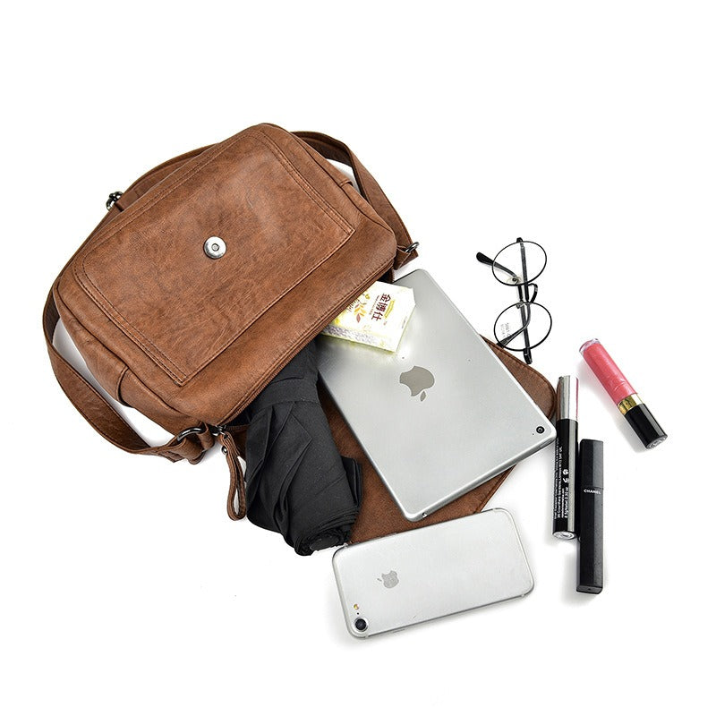 Soft leather retro crossbody bag - BAGMODA